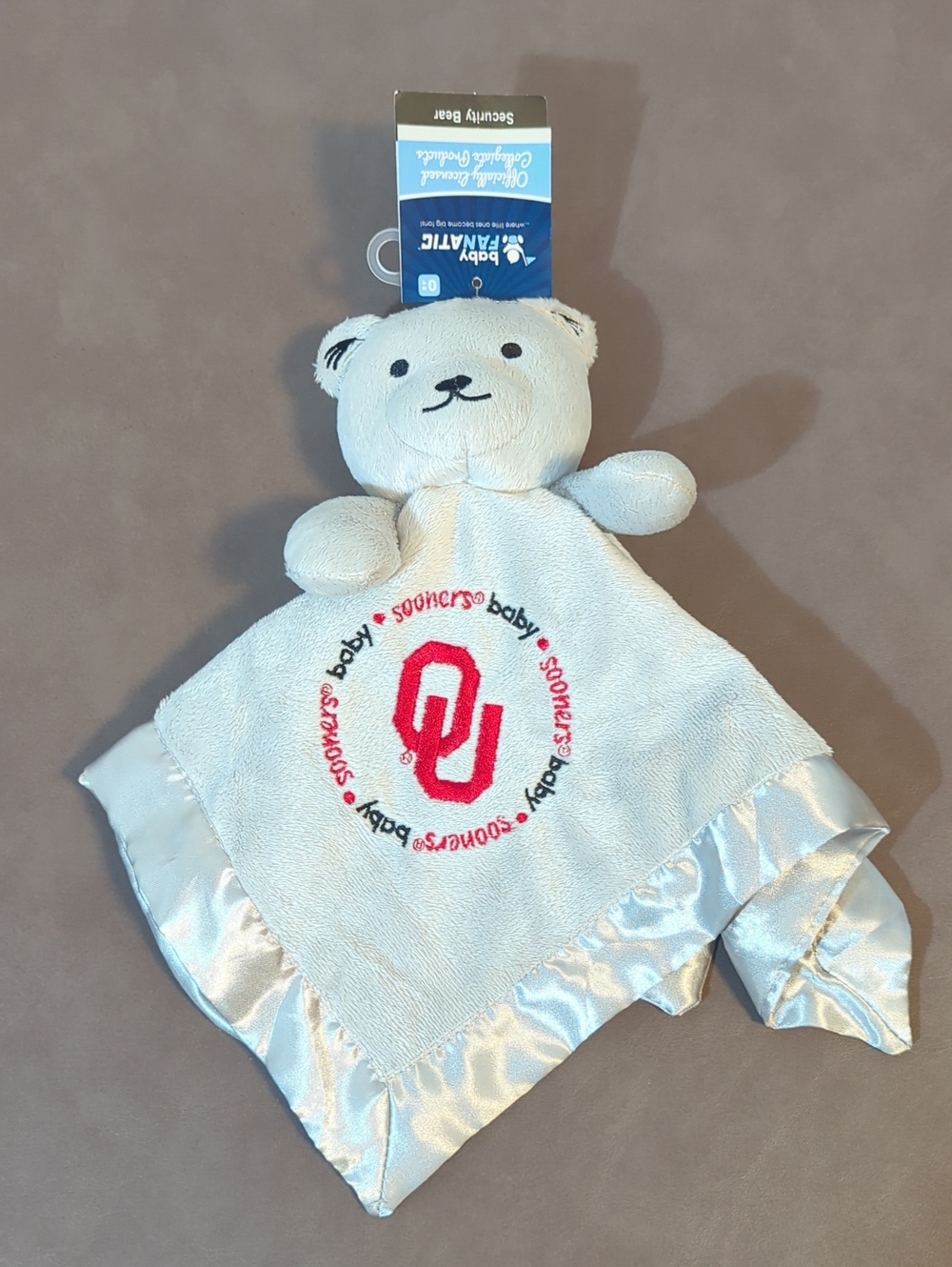 NCAA baby FANATIC University of Oklahoma Sooners Security Bear Lovey New